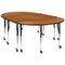 Flash Furniture Oval 60 W, 86 L, 30 H, Chrome, Laminate, Particleboard, Steel, Wood Grain XU-GRP-A3060CON-60-OAK-T-A-CAS-GG - alternate 2